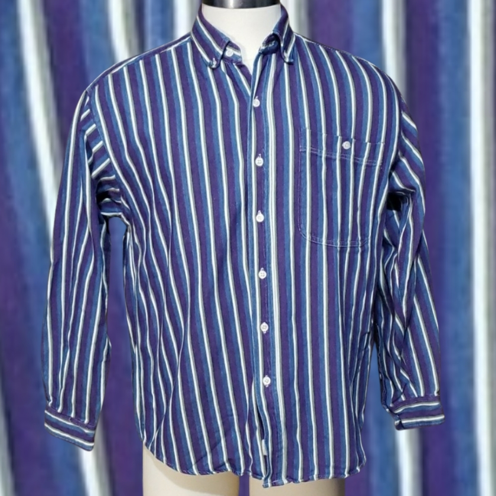 Vintage {On the Brink}  button down purple and blue